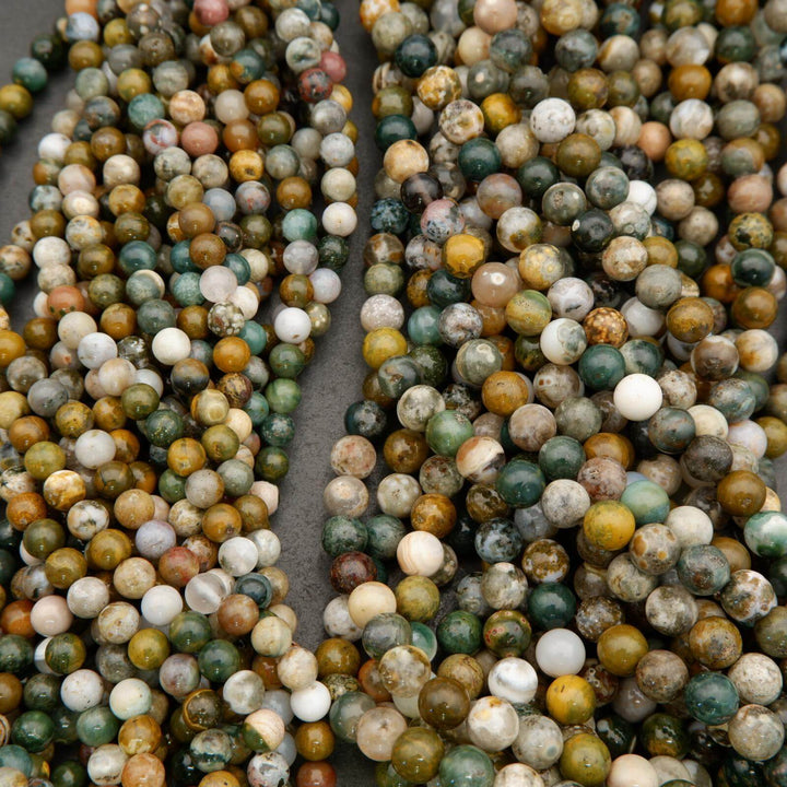 Kambaby Ocean Jasper · Smooth · Round ·  6mm, 8mm, Tejas Beads, Beads