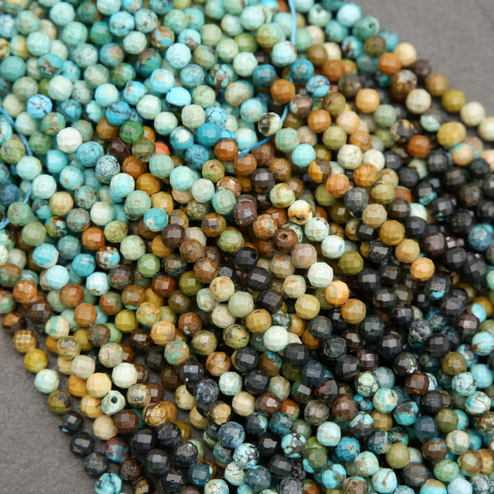Blue green turquoise stone beads for jewelry making