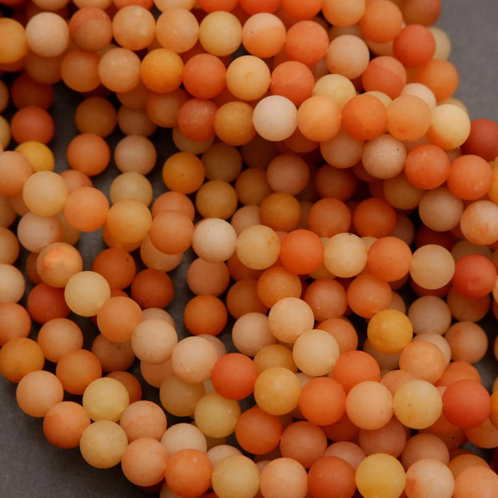 Orange Aventurine · Matte · Round · 4mm, 6mm, 8mm, Tejas Beads, Beads