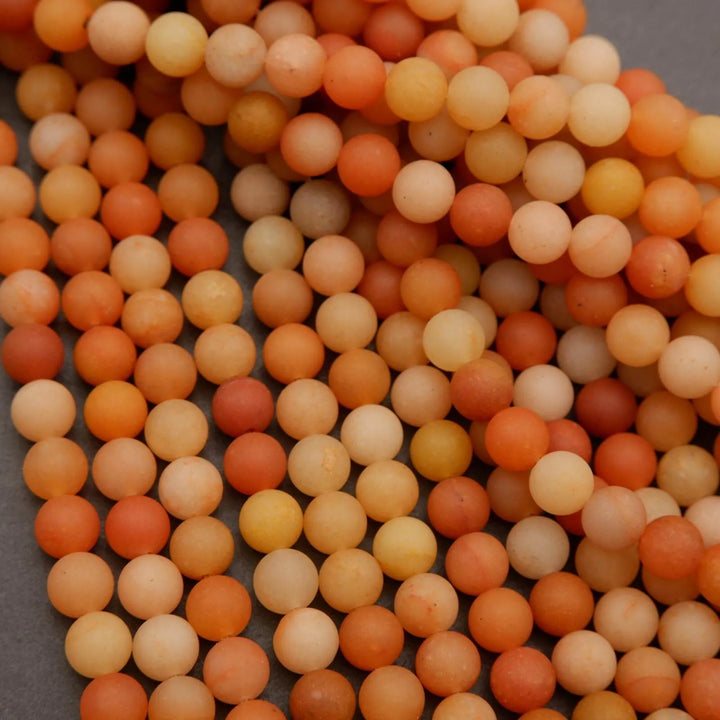 Orange Aventurine · Matte · Round · 4mm, 6mm, 8mm, Tejas Beads, Beads