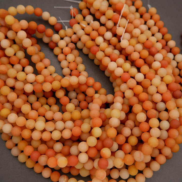 Orange Aventurine · Matte · Round · 4mm, 6mm, 8mm, Tejas Beads, Beads