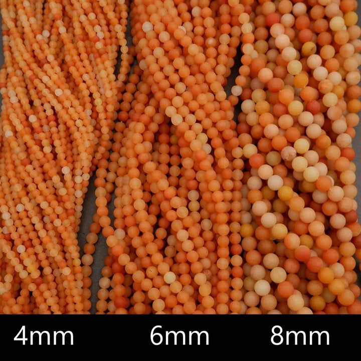 Orange Aventurine · Matte · Round · 4mm, 6mm, 8mm, Tejas Beads, Beads