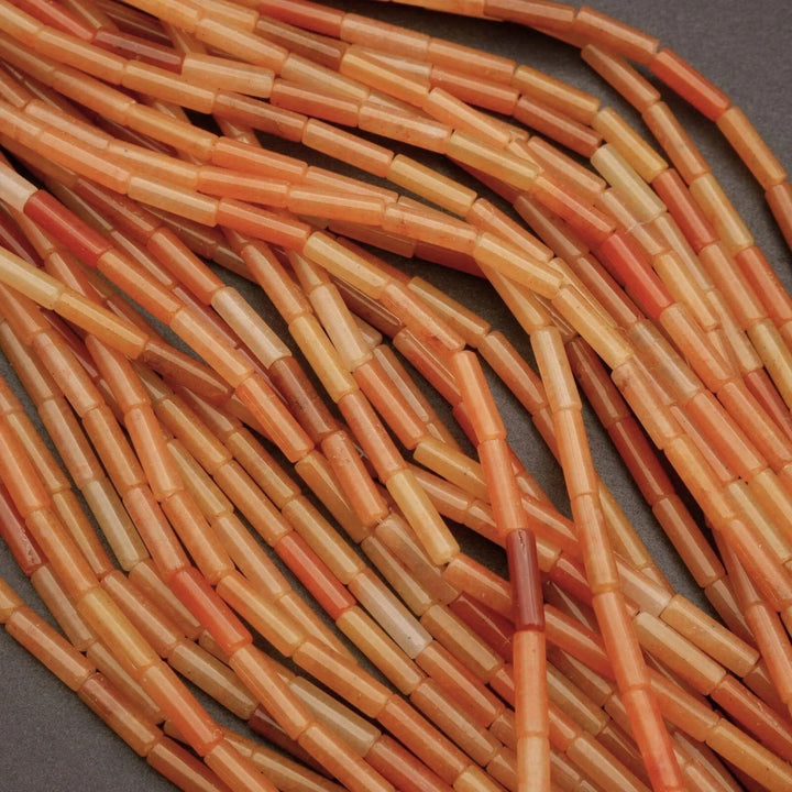 Orange Aventurine · Smooth · Tube · 4mm, Tejas Beads, Beads