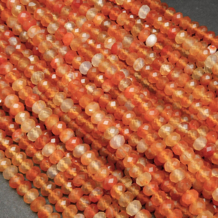 Faceted Orange Carnelian Beads.