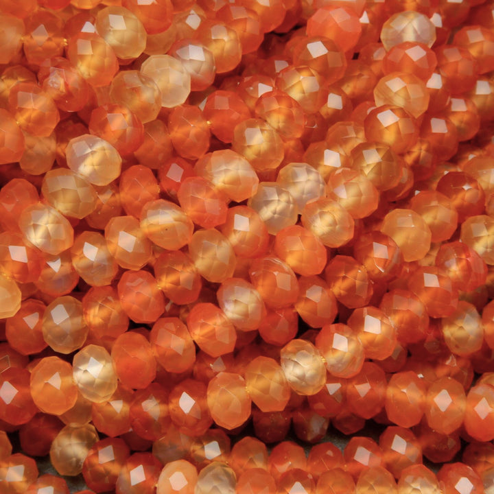 Faceted Orange Carnelian Beads.