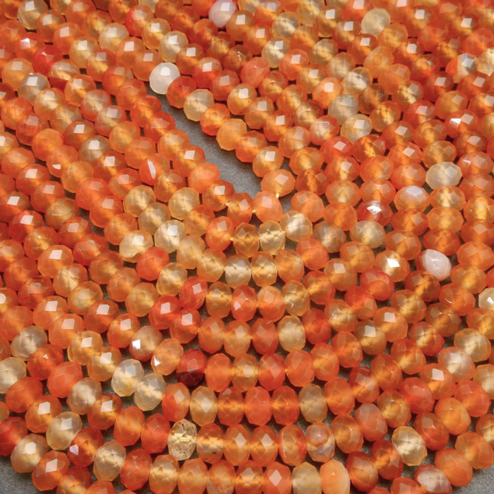 Faceted Orange Carnelian Beads.