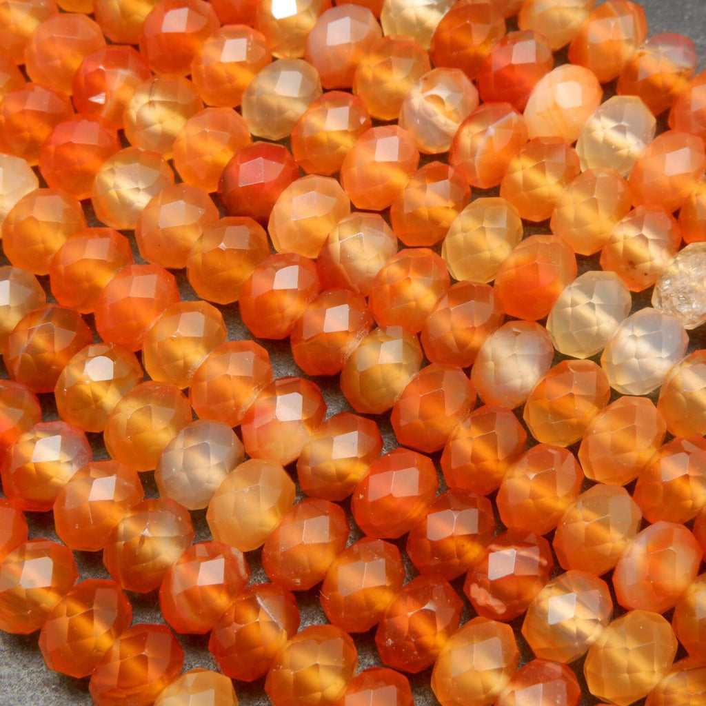 Faceted Orange Carnelian Beads.