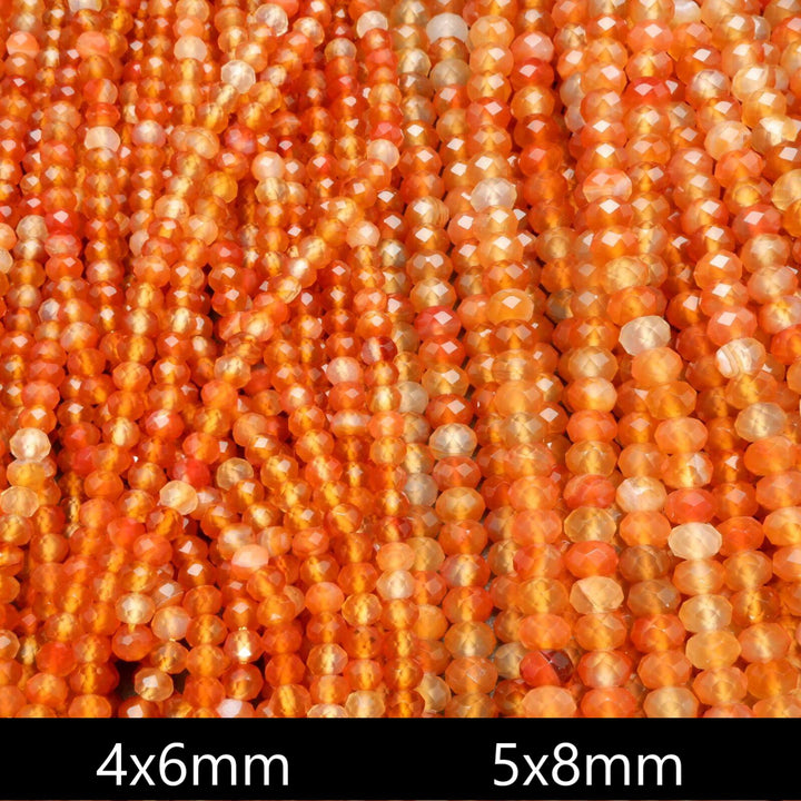 Faceted Orange Carnelian Beads.