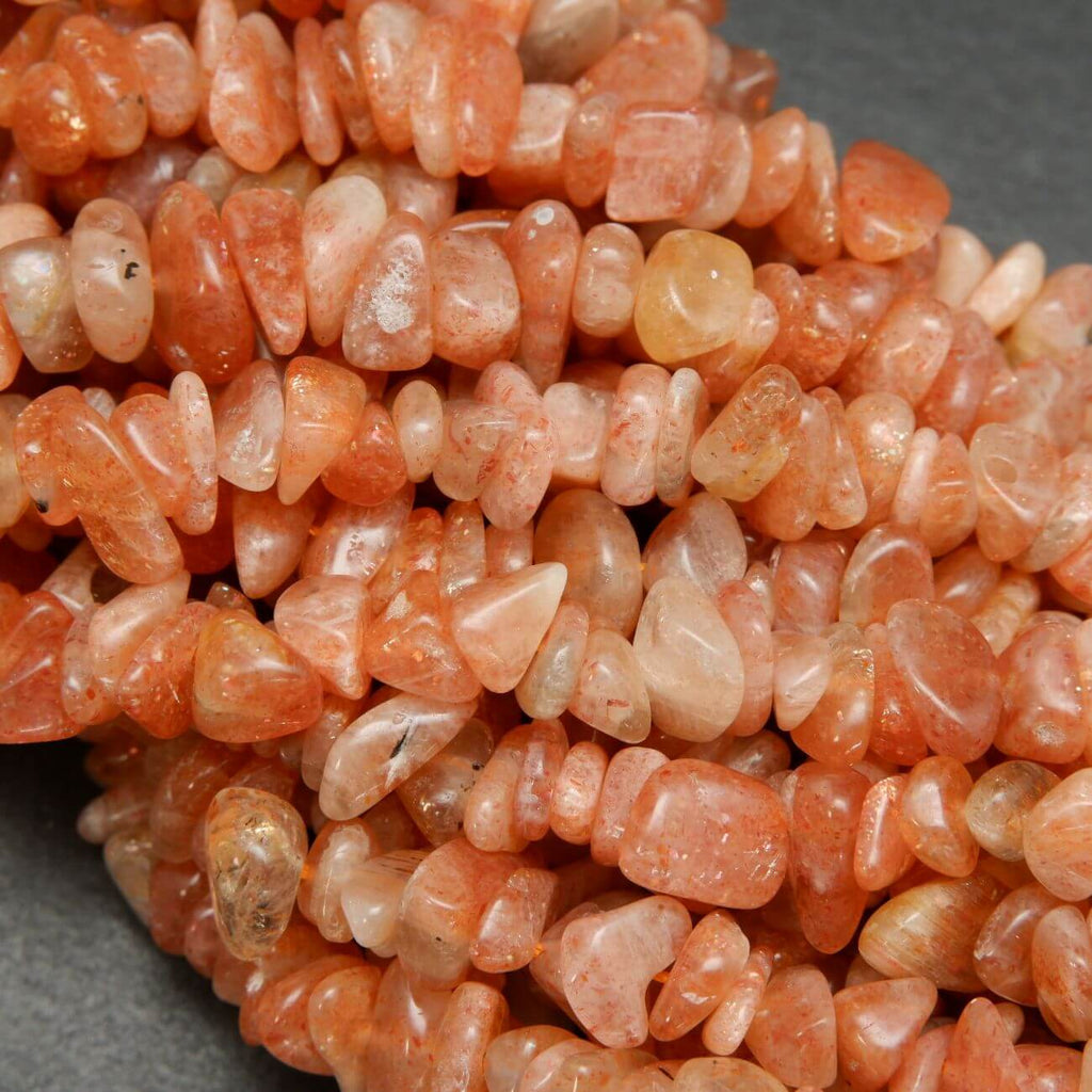 Sunstone chip beads.