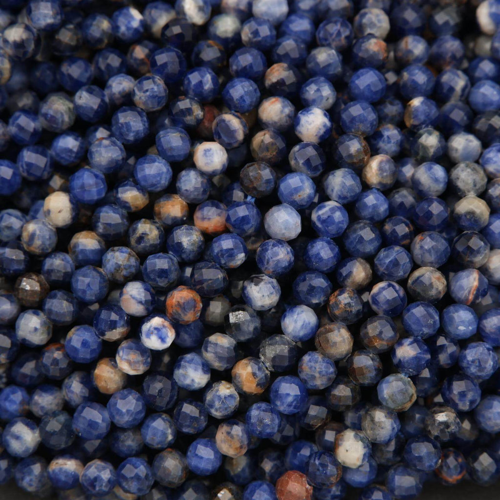 Close-up of blue and brown beads