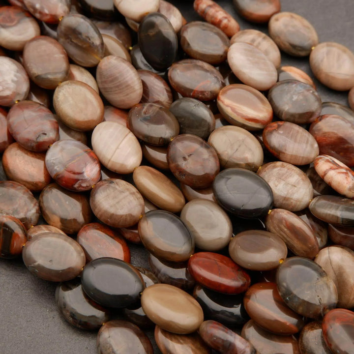 Petrified Wood · Smooth · Oval · 8mm, 10mm, 12mm, 13mm, Tejas Beads, Beads