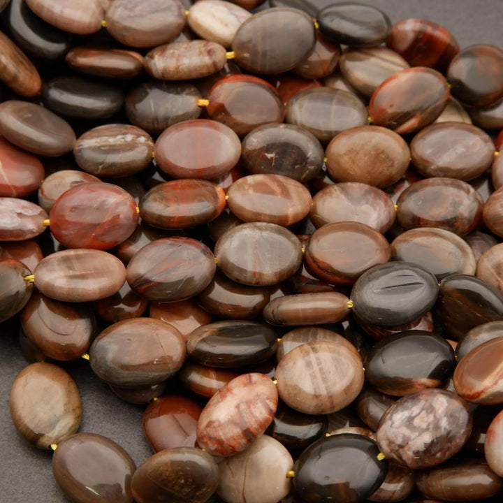 Petrified Wood · Smooth · Oval · 8mm, 10mm, 12mm, 13mm, Tejas Beads, Beads