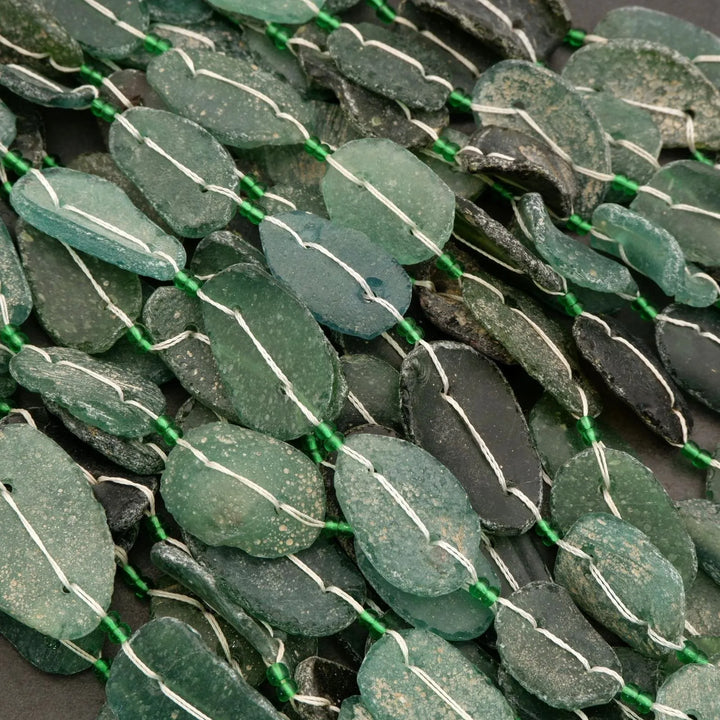 Roman Glass · Matte · Oval · 14mm to 17mm, Tejas Beads, Beads