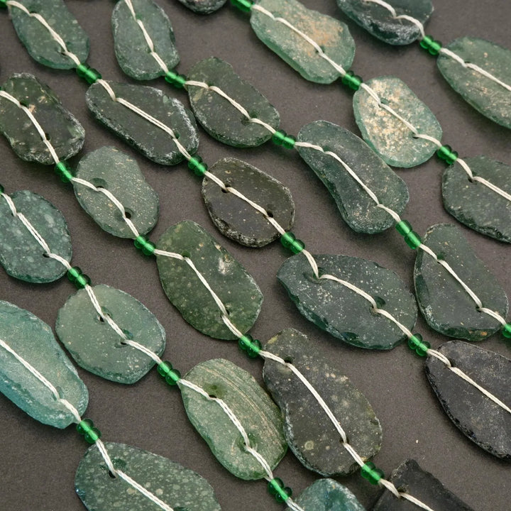 Roman Glass · Matte · Oval · 14mm to 17mm, Tejas Beads, Beads