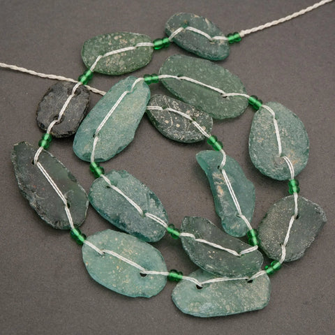 Roman Glass · Matte · Oval · 14mm to 17mm, Tejas Beads, Beads
