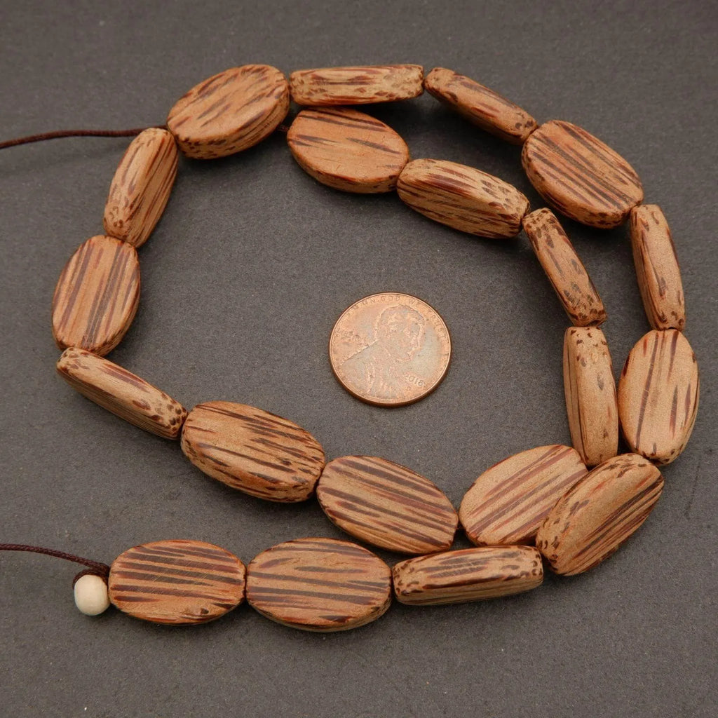 coconut palm tree wood Coconut Palm Wood · Smooth · Flat Oval · 12x21mm– Tejas Beads
