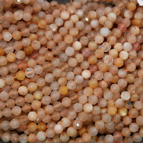 Close-up of small, round, multicolored beads.