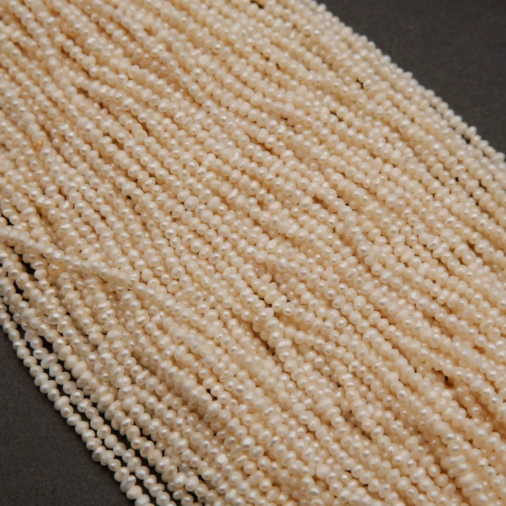 Freshwater Pearl · Semi Round · White · 2.3mm, 2.5mm, Tejas Beads, Beads