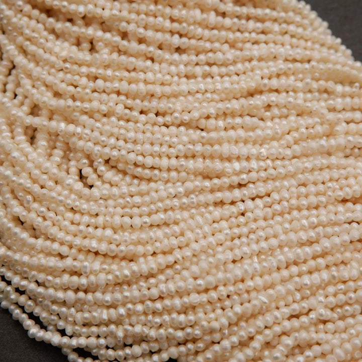 Freshwater Pearl · Semi Round · White · 2.3mm, 2.5mm, Tejas Beads, Beads