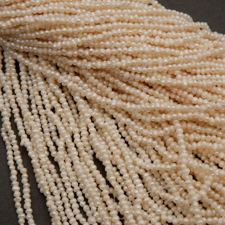 Freshwater Pearl · Semi Round · White · 2.3mm, 2.5mm, Tejas Beads, Beads