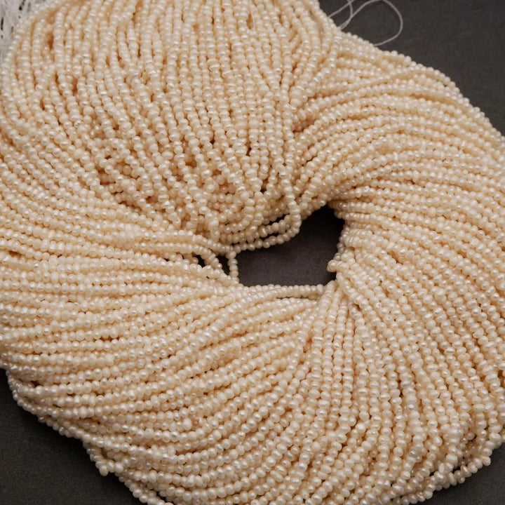 Freshwater Pearl · Semi Round · White · 2.3mm, 2.5mm, Tejas Beads, Beads
