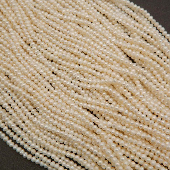 Freshwater Pearl A · Semi Round · White · 2.5mm, Tejas Beads, Beads