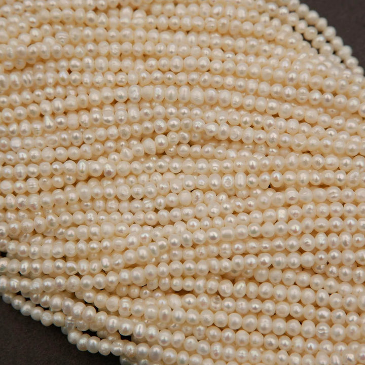 Freshwater Pearl A · Semi Round · White · 2.5mm, Tejas Beads, Beads
