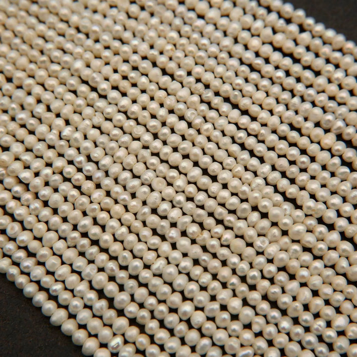 Freshwater Pearl A · Semi Round · White · 2.5mm, Tejas Beads, Beads