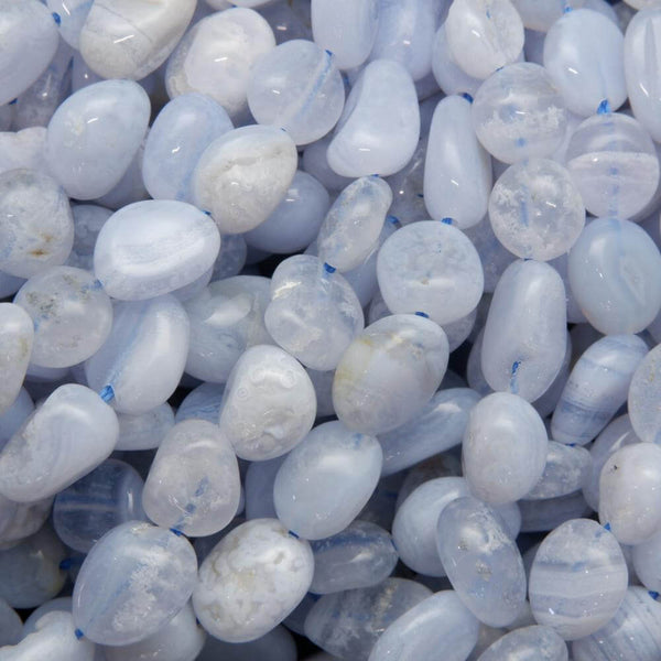 Blue lace agate chip beads.