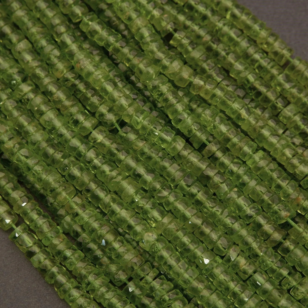 Peridot A+ · Faceted · Heishi · 5mm, 6mm, 7mm, Tejas Beads, Beads