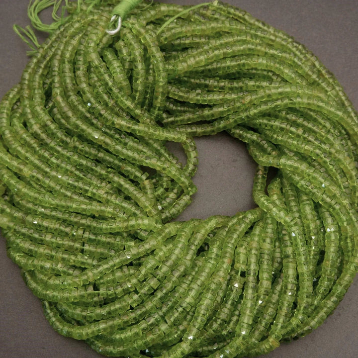 Peridot A+ · Faceted · Heishi · 5mm, 6mm, 7mm, Tejas Beads, Beads