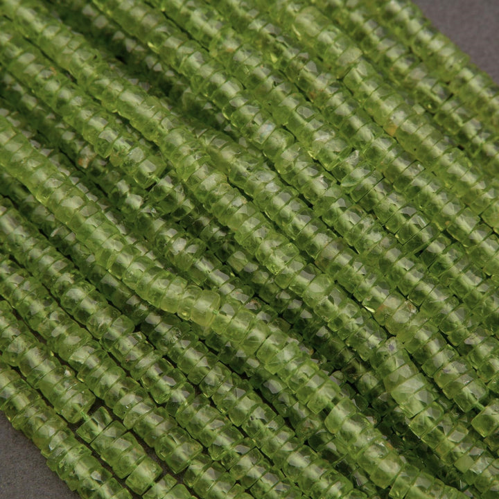 Peridot A+ · Faceted · Heishi · 4mm, 5mm, Tejas Beads, Beads