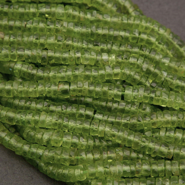 Peridot A+ · Faceted · Heishi · 4mm, 5mm, Tejas Beads, Beads