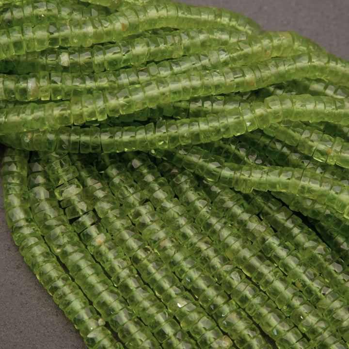 Peridot A+ · Faceted · Heishi · 4mm, 5mm, Tejas Beads, Beads