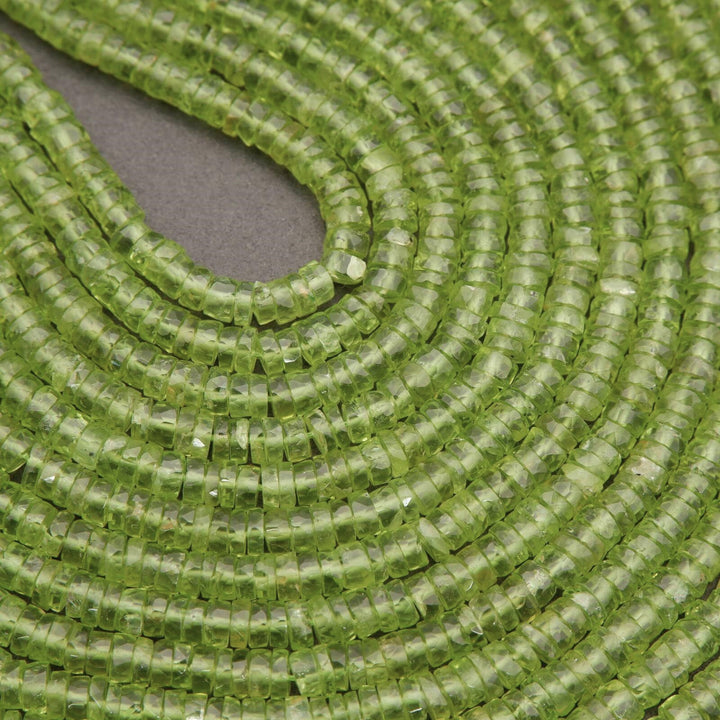 Peridot A+ · Faceted · Heishi · 4mm, 5mm, Tejas Beads, Beads