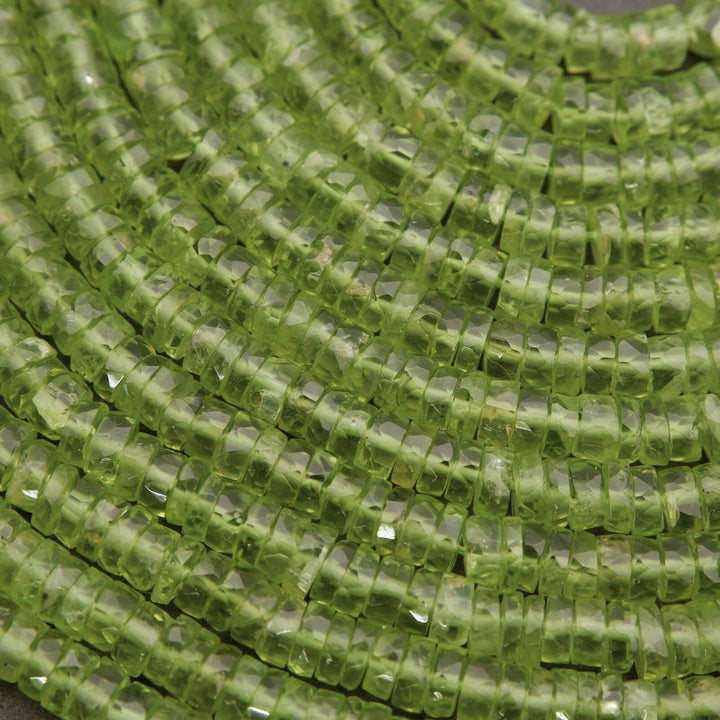 Peridot A+ · Faceted · Heishi · 4mm, 5mm, Tejas Beads, Beads