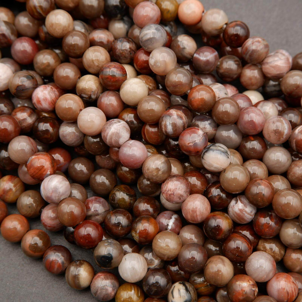 Petrified wood beads.