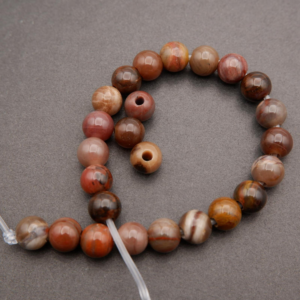 Petrified wood beads.