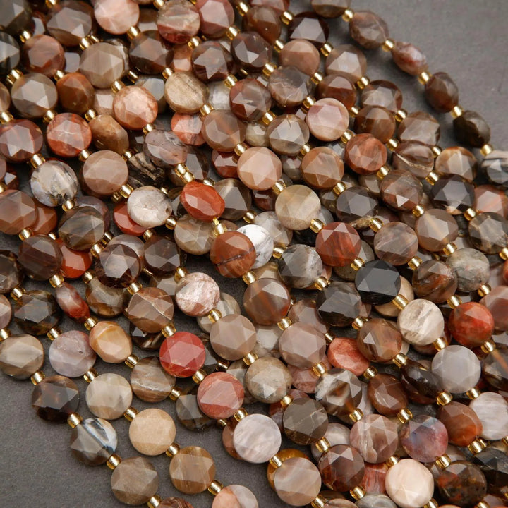 Petrified Wood · Faceted · Coin · 8mm, 10mm, Tejas Beads, Beads