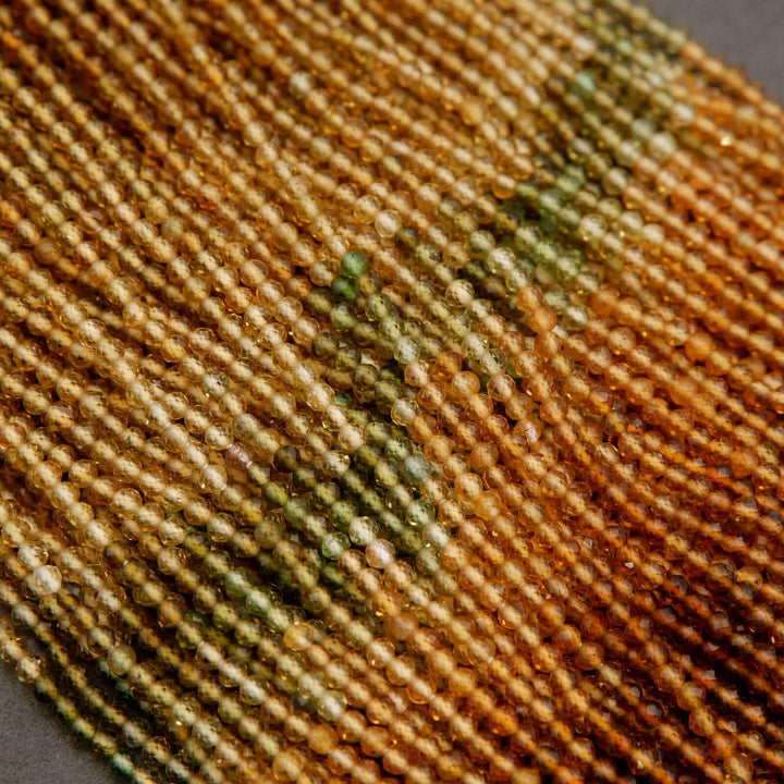 Petrol Tourmaline A · Ombre · Microfaceted · Round · 2mm, Tejas Beads, Beads