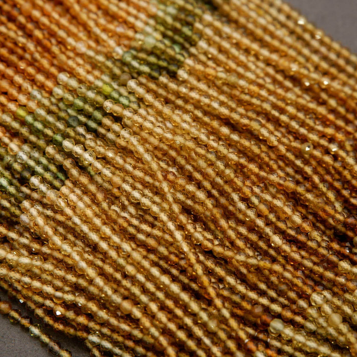 Petrol Tourmaline A · Ombre · Microfaceted · Round · 2mm, Tejas Beads, Beads
