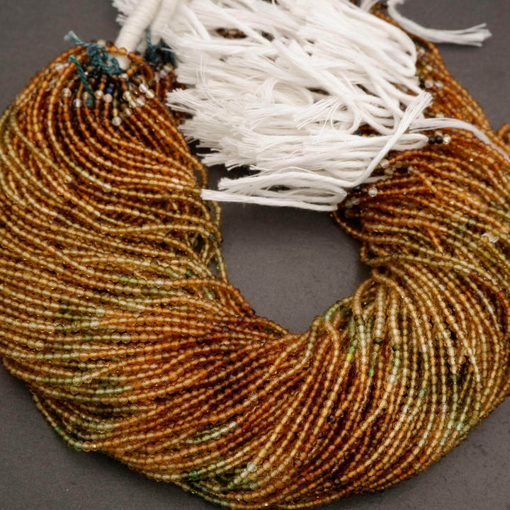 Petrol Tourmaline A · Ombre · Microfaceted · Round · 2mm, Tejas Beads, Beads