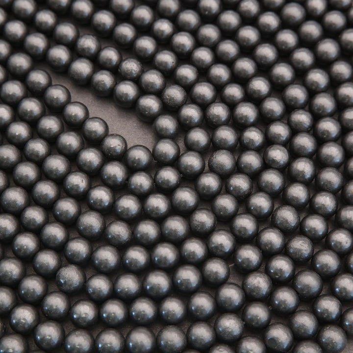 Metallic grey shungite beads