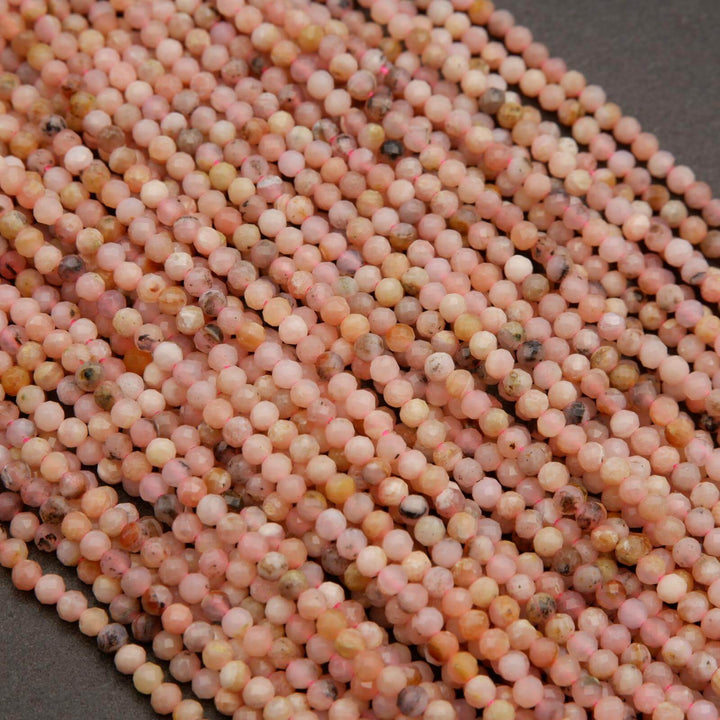 Pink Opal · Microfaceted · Round · 2mm, 3mm, Tejas Beads, Beads