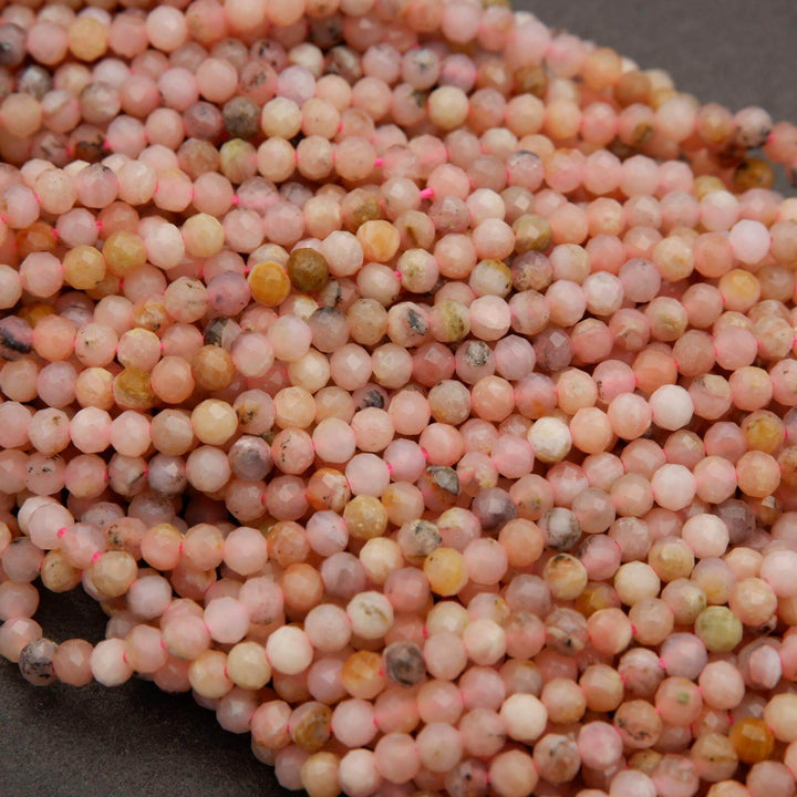 Pink Opal · Microfaceted · Round · 2mm, 3mm, Tejas Beads, Beads