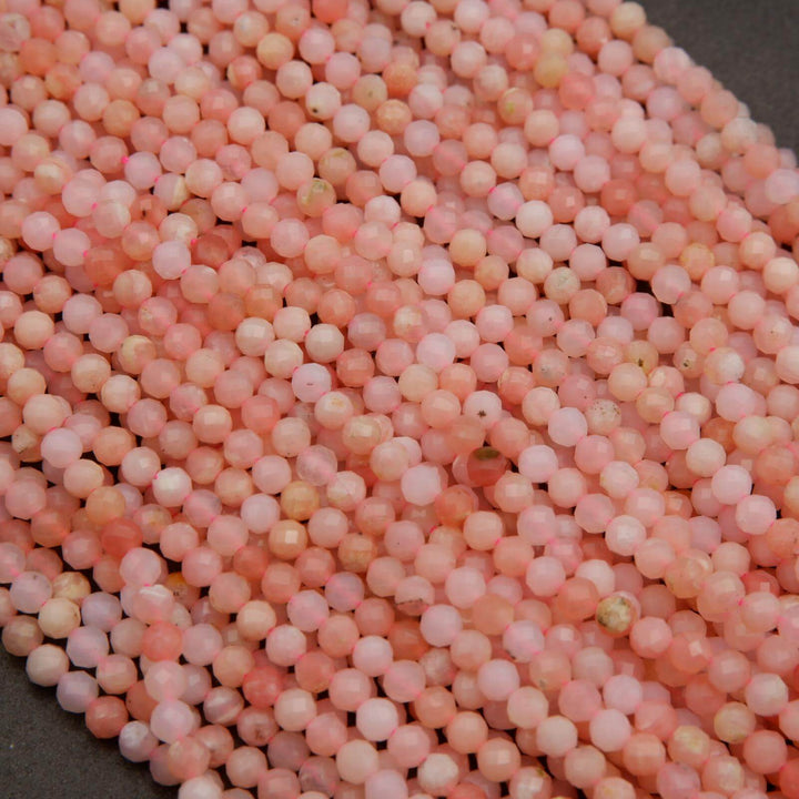 Pink Opal A · Microfaceted · Round · 2.5mm, 3mm, Tejas Beads, Beads