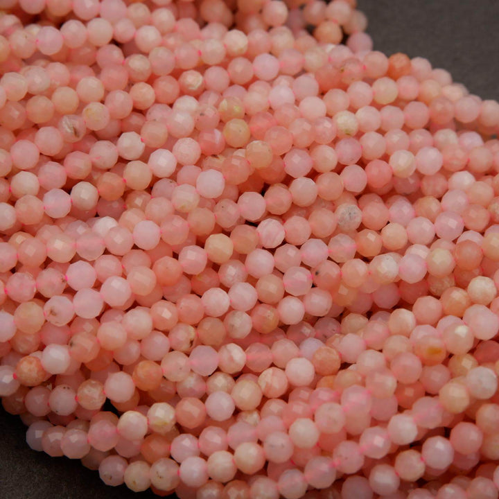 Pink Opal A · Microfaceted · Round · 2.5mm, 3mm, Tejas Beads, Beads