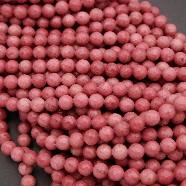 Pink Rhodonite A · Faceted · Round · 6mm, 8mm, 10mm, Tejas Beads, Beads