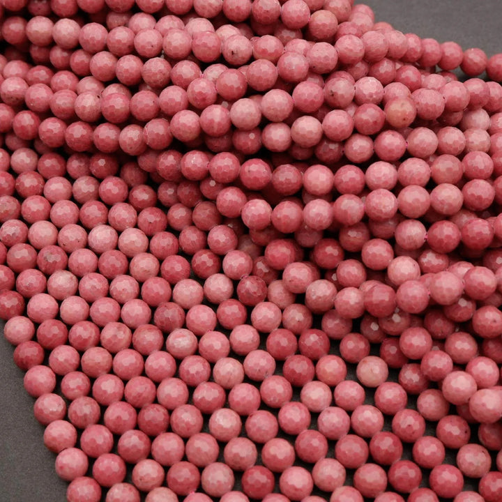 Pink Rhodonite A · Faceted · Round · 6mm, 8mm, 10mm, Tejas Beads, Beads