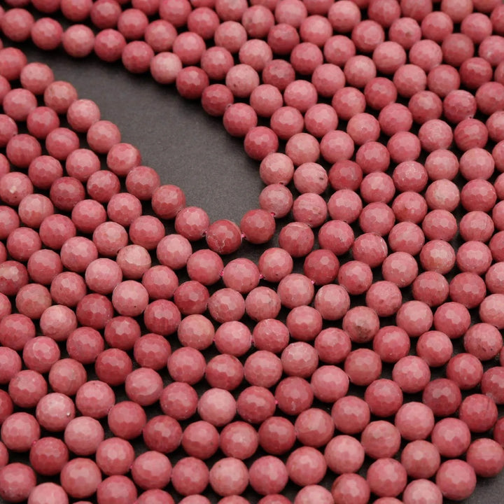 Pink Rhodonite A · Faceted · Round · 6mm, 8mm, 10mm, Tejas Beads, Beads
